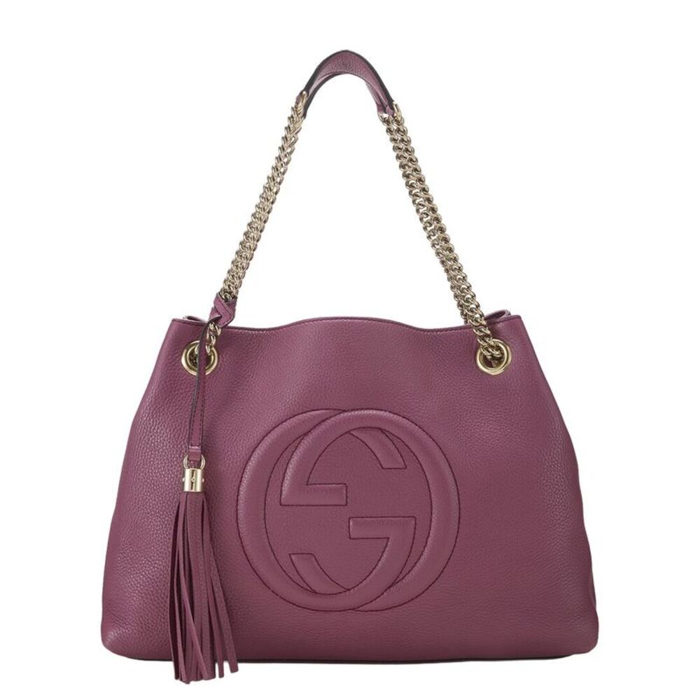 Gucci Burgundy Leather Soho Chain Tote (Authentic Pre-Loved)